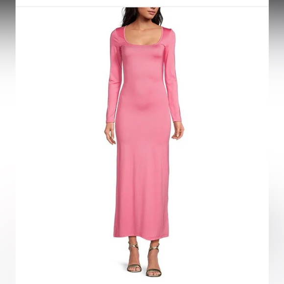 NWT Gianni Bini Column Icon Knit Scoop Neck Long Sleeve Bodycon Midi Dress - Picture 4 of 8